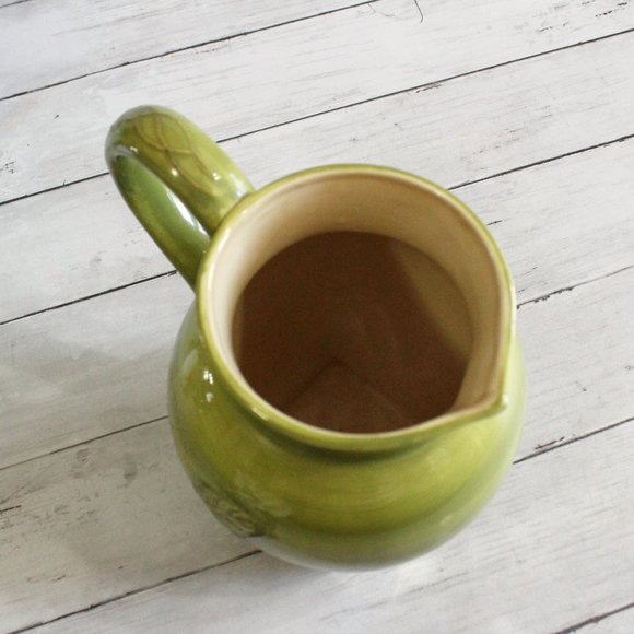 Farmhouse Stoneware Beverage Pitcher Green 2 Quart - Picture 4 of 5